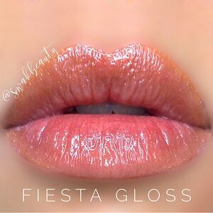 Lipsense Moisturizing Fiesta Lip Gloss NEW Nude Peach Orange Pink Gold Glitter